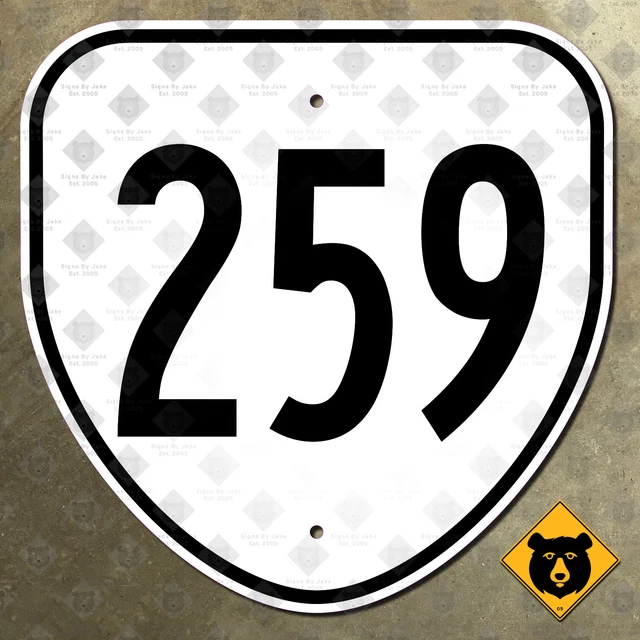 VIRGINIA STATE ROUTE 259 highway marker road sign 1960 16x16 Broadway ...