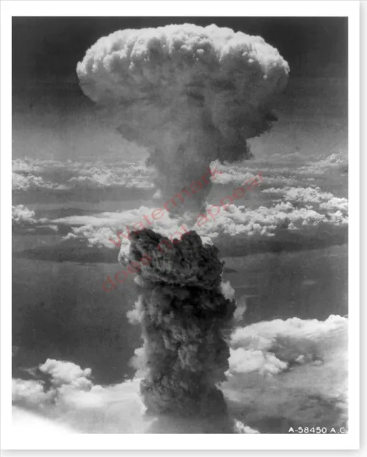 WWII Silver Halide Photo Of Atomic Cloud Over Nagasaki Japan
