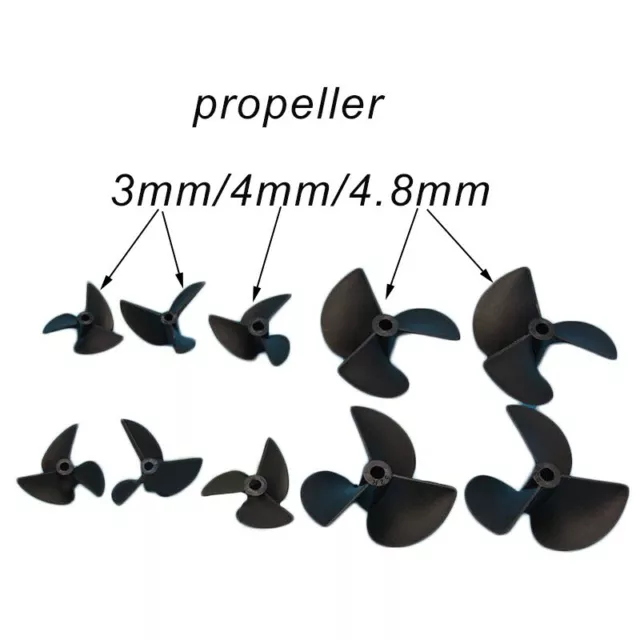 Pair Accesories D32-55mm RC Boat Propeller 3 Blade Prop 5 Models Nylon Black