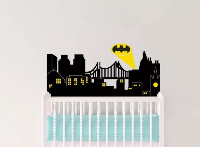 Gotham City Skyline Batman inspiriert Design Held Wandkunst Aufkleber Vinyl Aufkleber 3