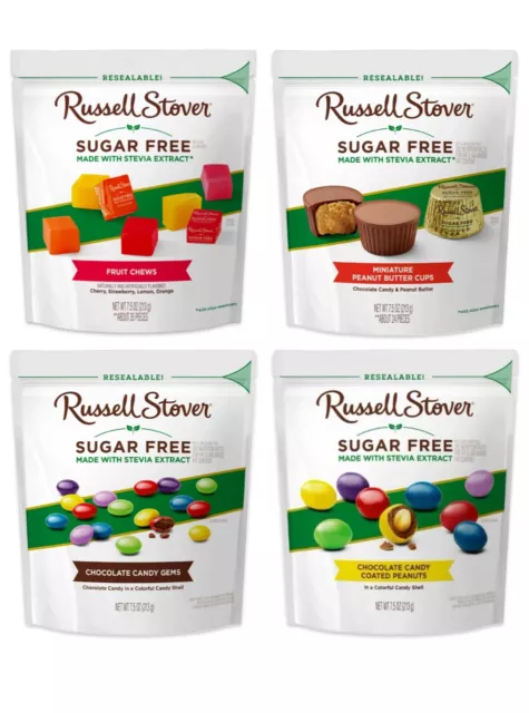 Russell Stover - Sugar Free Variety Pack Candy  7.5 oz Bag - 4 Pack