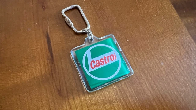 Vintage Old RETRO Keyring Key Chain Plastic CASTROL