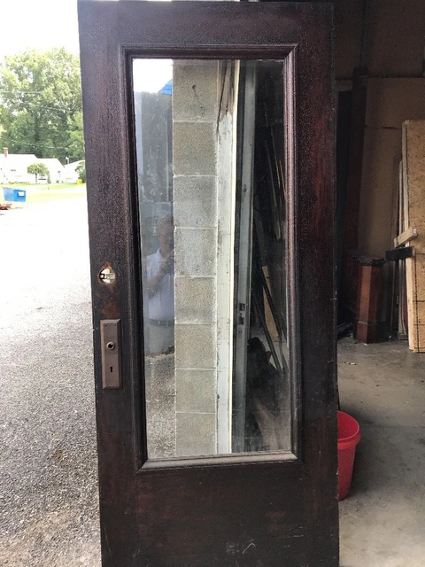 MAR 237 antique beveled glass full view OK entrance door 35.75 x 83.75
