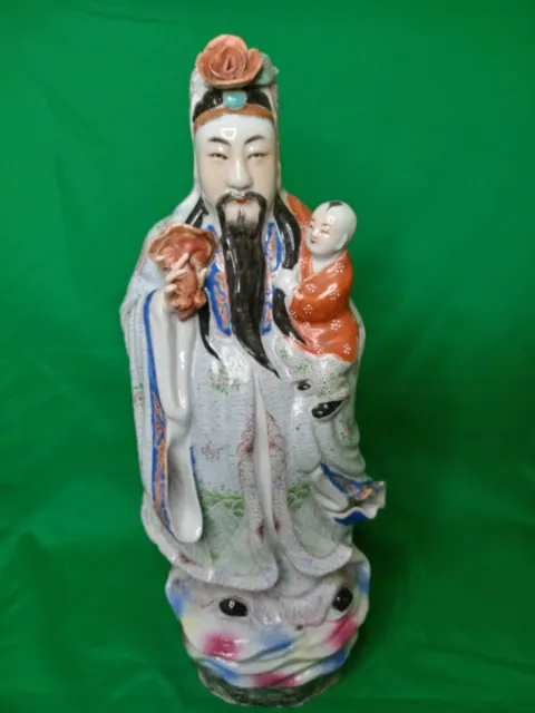 Antique Chinese Export Porcelain Figure Statue Vintage Asian 14"
