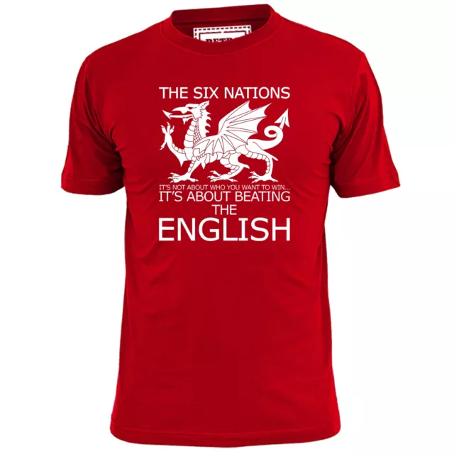 Mens Welsh Rugby Its About Beating The English Six Nations T Shirt Rugger