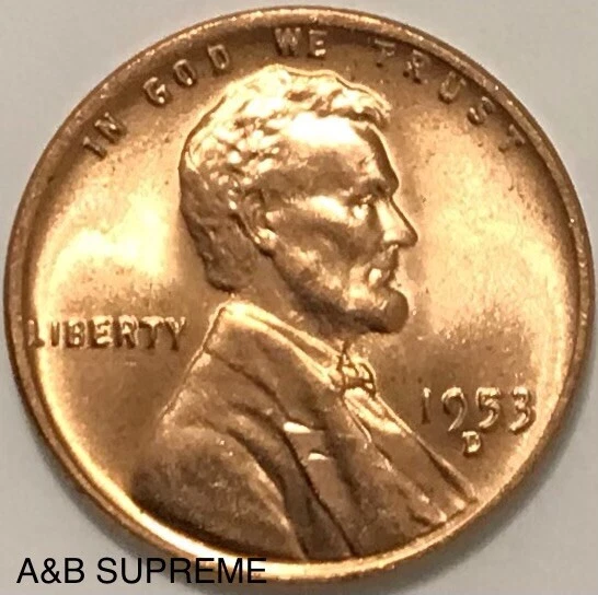 1953 D Lincoln Wheat Cent Bronze Penny Gem Bu Uncirculated