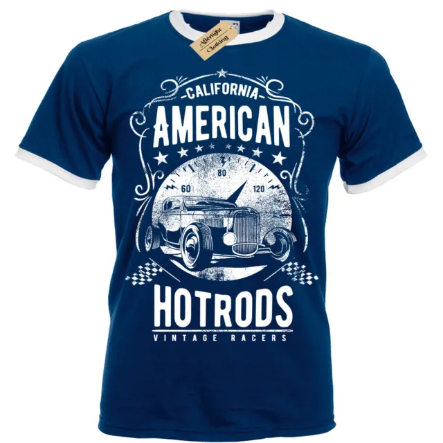 American Hotrod T-Shirt S-3XL Suoneria Vintage da Uomo Corridori Auto Rétro
