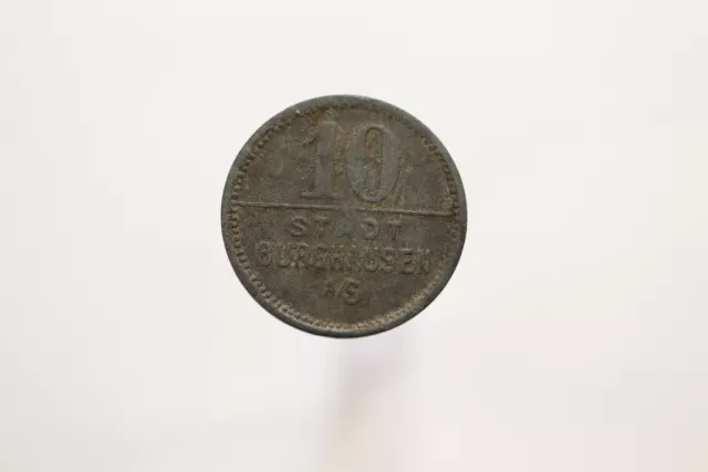 Germany War Money Token 10 Pfennig 1918 Burghausen Zinc B19 #T2190