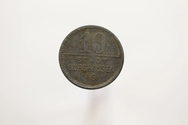 Germany War Money Token 10 Pfennig 1918 Burghausen Zinc B19 #T2190