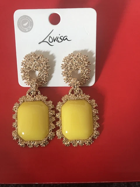 LOVISA YELLOW DOME Drop Earrings 12.00 PicClick UK