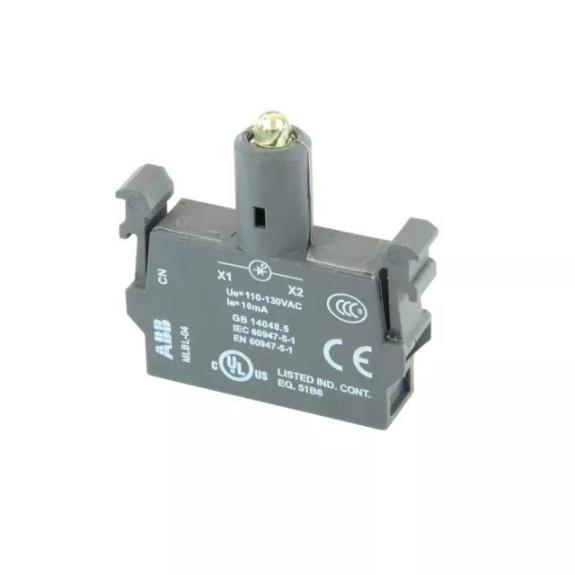 MLBL-04W, ABB, LED block, 3-position holder- White- Illuminated- Front mounting