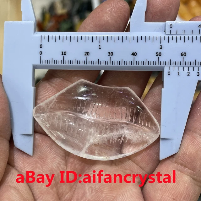1PC Natural White crystal red lips Carved red lips Reiki quartz crystal Healing 12