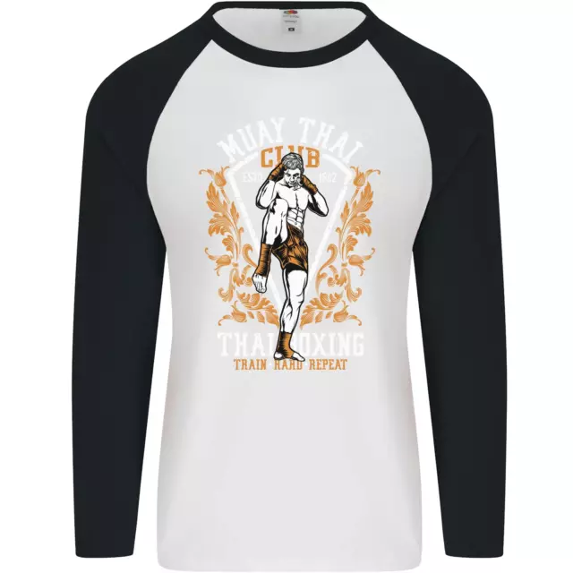 Muay Thai Fighter Warrior MMA Martial Arts Mens L/S Baseball T-Shirt