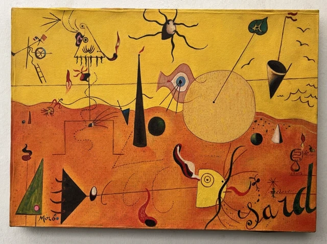 Joan Miro (Handmade) Oil Painting on canvas signed & stamped 50x70 cm