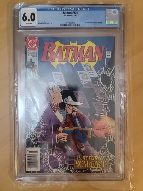 Batman #475 CGC 6.0 / Scarface + 1st Appearance of Renee Montoya DC March 1992