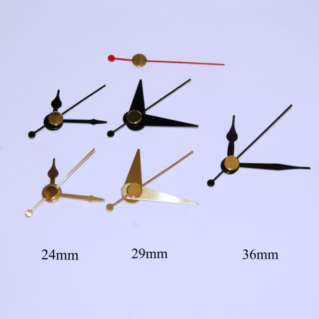 Replacement press fit clock hands for quartz clock movement (5.5mm/3.6mm shaft)