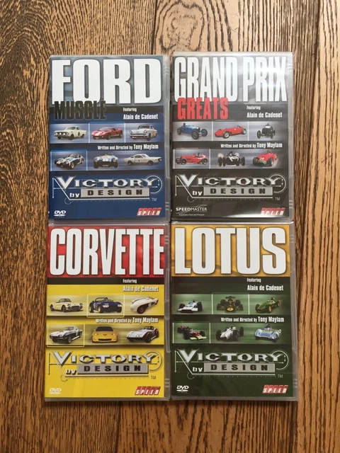 Victory by Design set of Four DVDs with Alain de Cadenet.  All new, two sealed.