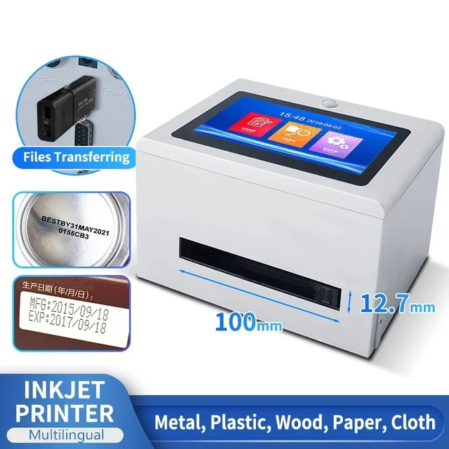 Digital 12.7mm QR Barcode Logo Printer Tabletop Inkjet Date Coding Machine
