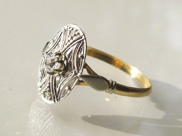 Bague Cheveux Ancienne Début XIXème Or 18K 750 Poinçon Bélier - Taille 61