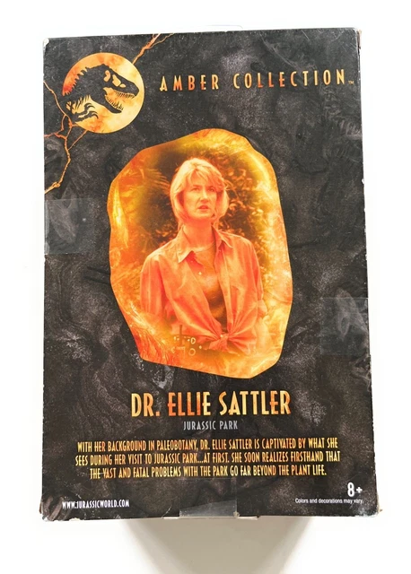 Figurine Jurassic Park Amber Collection - Dr Ellie Sattler Par Mattel - Neuf (boîte Abîmée)