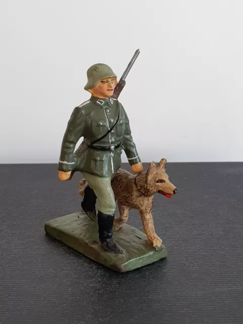 Elastolin Lineol Soldat Nachrichtenmann Trupp Meldehund Wehrmacht Militär II. WK