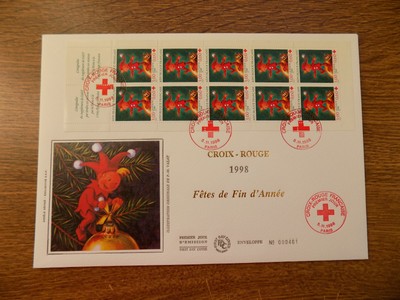 1998 Enveloppe 1Er Jour Gf Croix Rouge Fetes De Fin D'annee