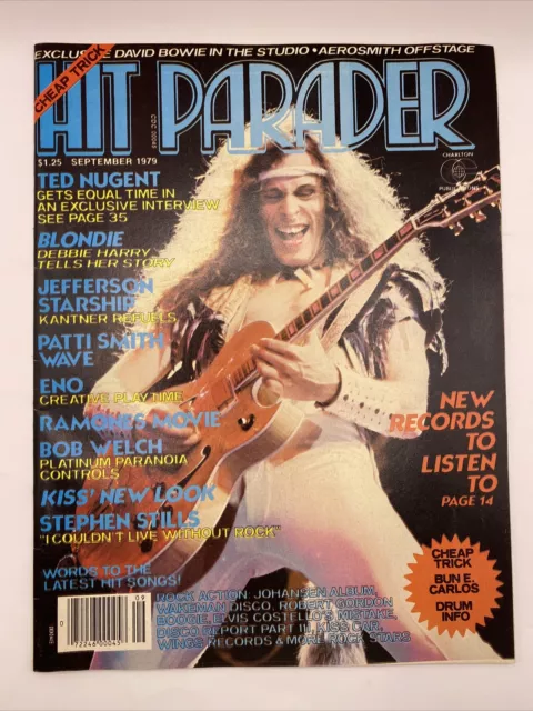 Hit Parader Magazine September 1979, Ted Nugent Kiss Gene Centerfold Ramones