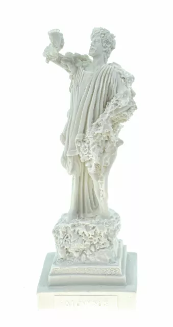 Figura decorativa de alabastro Dioniso dios del vino 16 cm escultura estatua blanco Baco