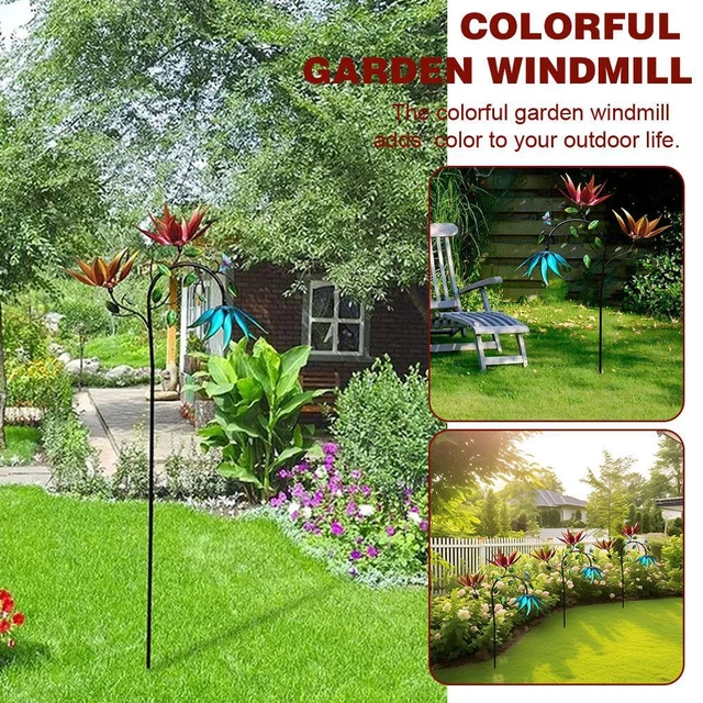 Moulin à Vent Jardin Moulin à Vent Décoratif En Bois Grand Modèle - 1,2 M, Ailes 100 Cm, Pour Jardin Et Terrasse Moulin A Vent Decoratif