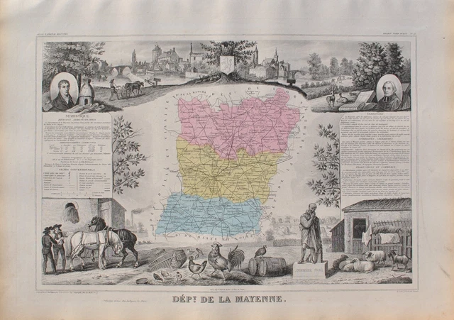 VICTOR LEVASSEUR : CARTE ancienne du Tarn, GRAVURE originale, 1869 EUR