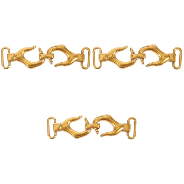3 Count Metal Miss Sweater Closure Buckles Coat Replacement Buttons