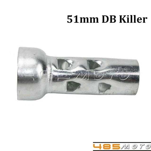CC Moto 53mm Chrome Slash Cut Silencer Baffle – 4 Stroke Decibel Killer For Quieter Exhaust