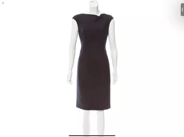 Reiss  Tailored Asymmetrical Knee-Length Dress Black Size US 4 l UK 8