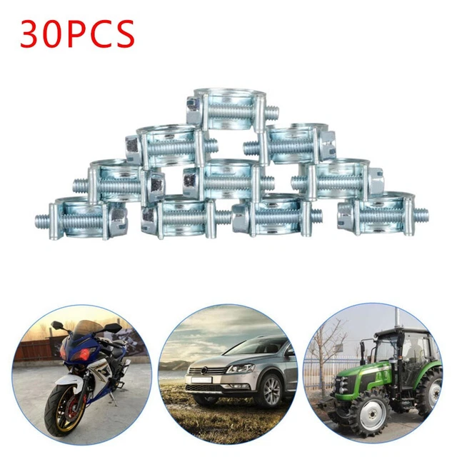 30 Pcs/ Kit 1/4 5/16 3/8 Fuel Injection Gas Line Hose Clamps Clip Pipe Clamp