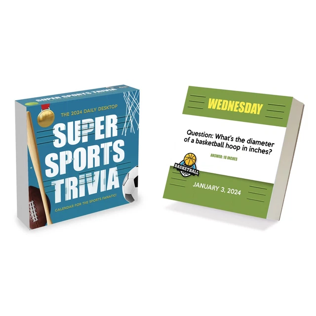 2024 SPORTS FACTS & Trivia Daily Desktop Calendar 19.99 PicClick