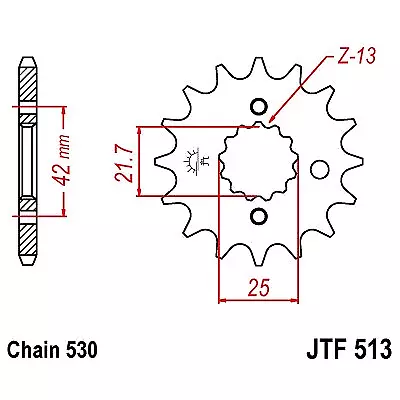 41987 - PIGNON EN CAOUTCHOUC 513 steel 17 dientes compatible avec YAMAHA FZR 500