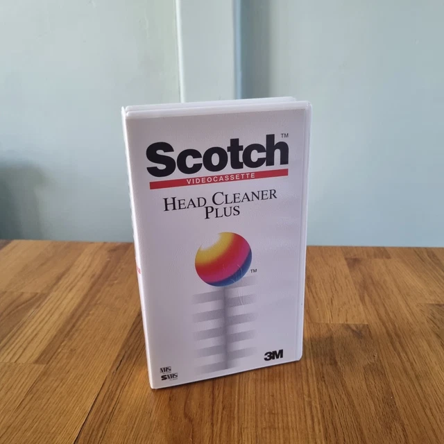 3M SCOTCH VIDEO Cassette Head Cleaner Plus VHS SVHS Cleaning Tape On