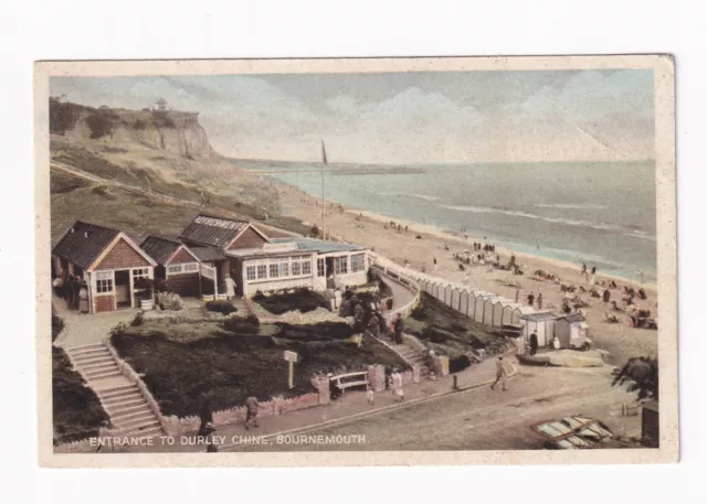 Postcard Entrance To Durley Chine Bournemouth