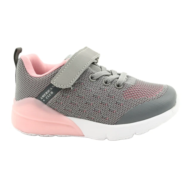 American Club Girls' Sport shoes with touch fastener RL12 / 21 Gray pink grey