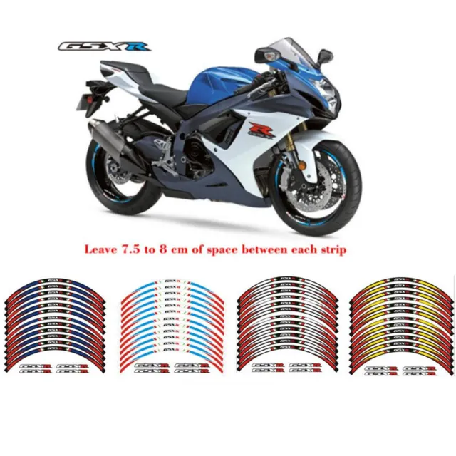 Wheel Rim Stripes Decals Tape Stickers For SUZUKI GSXR GSX-R 600/750/1000 125