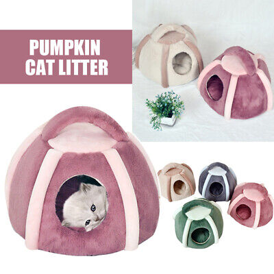 Pet Cat House Kennel Puppy Sleeping Cave Bed Mat Pad Winter Warm Soft Nest Camp