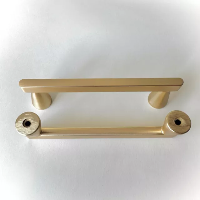 T Bar Pull Handle Modern Kitchen Cabinet Hardware Solid Steel Gold, 2 pcs