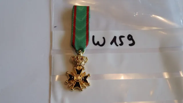 Orden Belgien Militärverdienstkreuz Miniatur 16mm golden mit Krone 1Stück (w159)