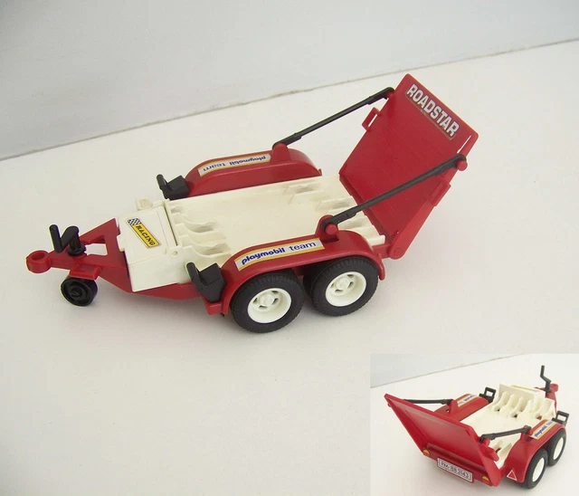 Lot Playmobil 3143 Voiture tout terrain Remorque 3 moto cross 3 4 7 et