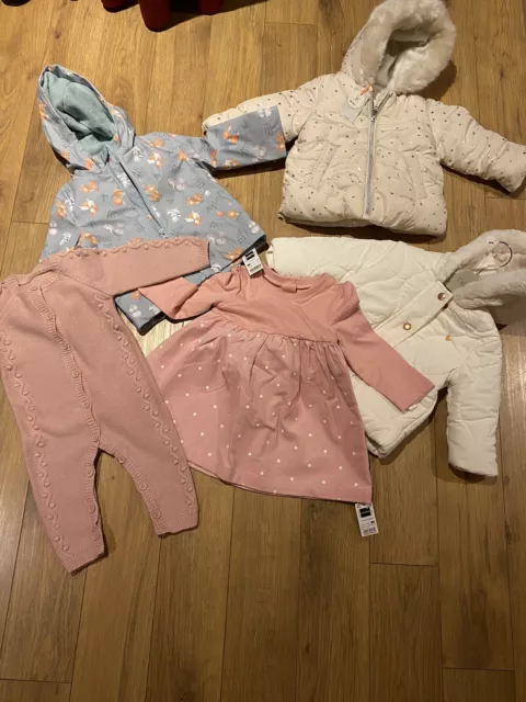 Baby Girl Winter Clothes Bundle 6-9 Months (Mostly New*) Next, Dunnes, F&F