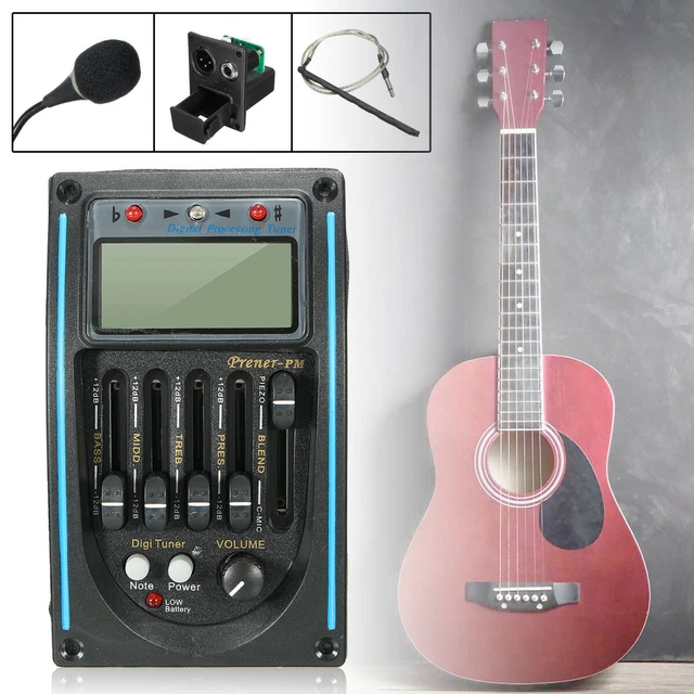 5 BAND EQ Equalizer Pickup, Acoustic Guitar Preamplifier Tuner with LCD