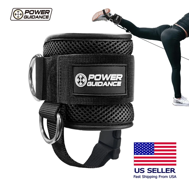 PG Ankle Straps Weight Lifting Fitness D Ring Cable Attachment Strap for Gym
