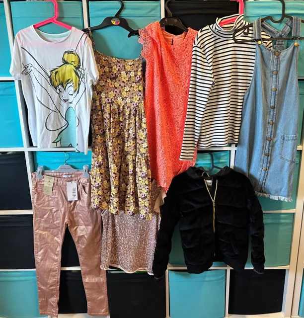 Girls 11-12 girls clothes bundle dresses, pinafore, top, jacket, M&S