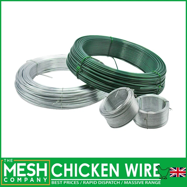 GREEN PVC & Galvanised Steel Tensioning Line Wire | Various Thicknesses ...