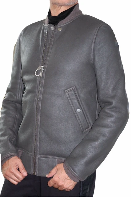 RICK OWENS BNWT Flight Shearling Bomber Jacket-Dark Dust (EU50
